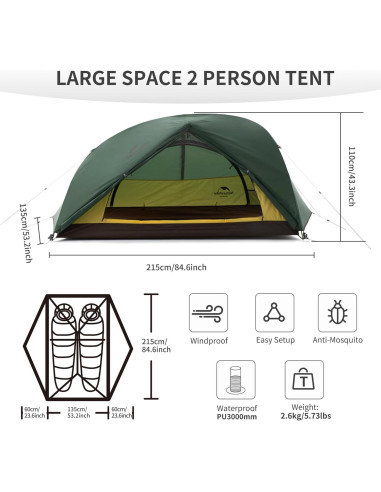 Tienda de Camping Naturehike Star River para 2 Personas