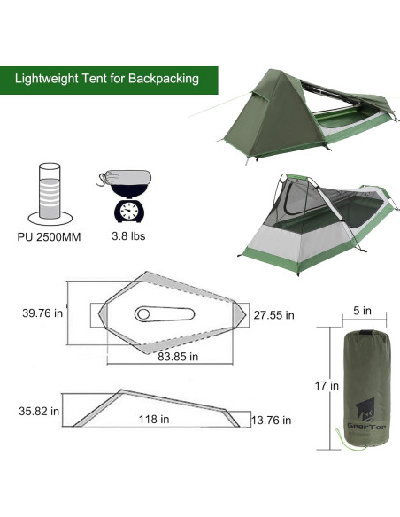 Tienda Bivy GEERTOP para 1 Persona Impermeable 4 Temporadas Tienda Bivy GEERTOP para 1 Persona Impermeable 4 Temporadas