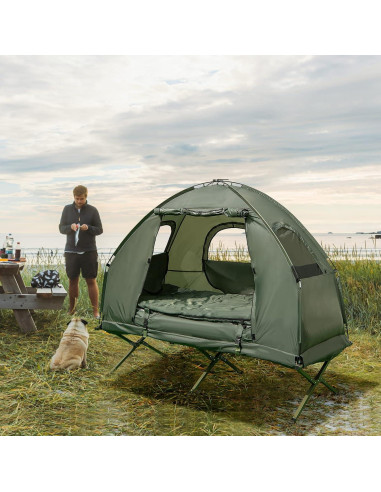 Cama de Camping Plegable Goplus 5-en-1 con Tienda y Colchón