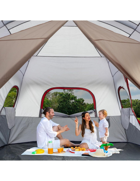 Carpa de Camping Outvita para 10 Personas, 2 Habitaciones, Impermeable Carpa de Camping Outvita para 10 Personas, 2 Habitaciones, Impermeable