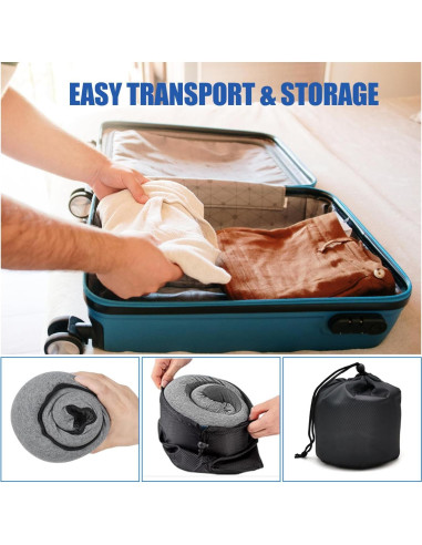 Almohada de Viaje Reizmet para Cuello Ajustable Gris