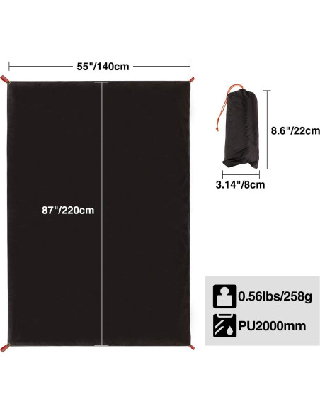 Huella de Tienda Ultraligera REDCAMP 140x220cm Impermeable Huella de Tienda Ultraligera REDCAMP 140x220cm Impermeable