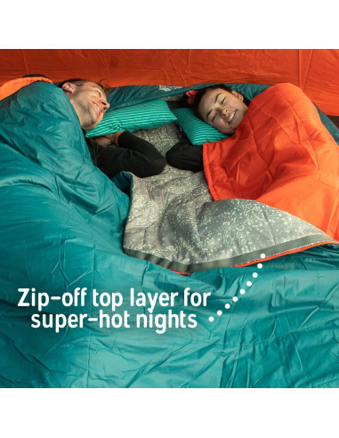 Saco de Dormir Doble Ancho Kelty Tru.Comfort 20C para 2 Personas
