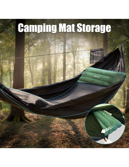 Hamaca de Camping Night Cat DC-06 4 en 1 Impermeable Verde Hamaca de Camping Night Cat DC-06 4 en 1 Impermeable Verde