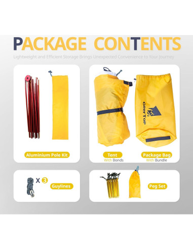 Tienda de Camping GEERTOP LIBRA para 2 Personas Impermeable