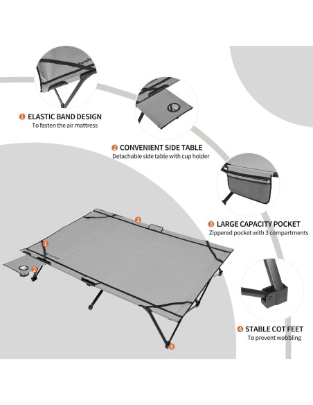 Cama de Camping Plegable Naturehike para 2 Personas con Colchón Cama de Camping Plegable Naturehike para 2 Personas con Colchón