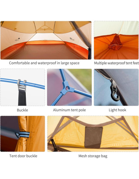 Carpa de Camping Naturehike Cloud Up 3 para 3 Personas Carpa de Camping Naturehike Cloud Up 3 para 3 Personas