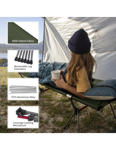 Cama de Camping Plegable Naturehike ArmyWild 189.9x65x38cm Cama de Camping Plegable Naturehike ArmyWild 189.9x65x38cm