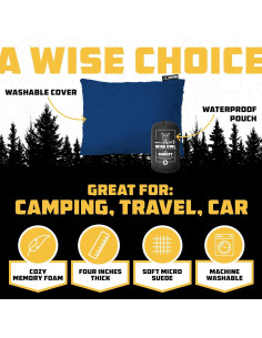 Almohada de Camping Wise Owl 12x16" Espuma Viscoelástica 2