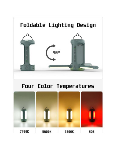 Linterna de Camping Plegable Moslighting 10000mAh 750LM IP54