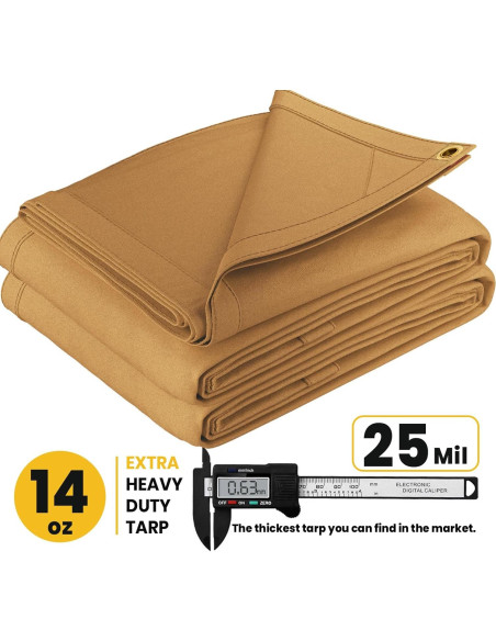Lona Resistente PROTARP 7x9 pies a Prueba de Agua UV Marrón Lona Resistente PROTARP 7x9 pies a Prueba de Agua UV Marrón
