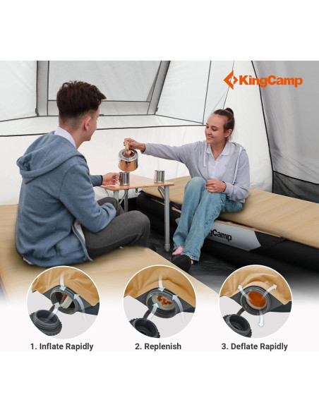 Colchón de Aire Autoinflable KingCamp 198x76 cm R 6.5 para Camping Colchón de Aire Autoinflable KingCamp 198x76 cm R 6.5 para Camping