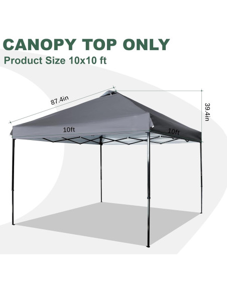 Cubierta de Toldo 10x10 JANCANOPY Gris Resistente al Agua Cubierta de Toldo 10x10 JANCANOPY Gris Resistente al Agua