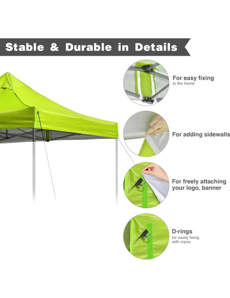 Cubierta Superior para Carpa 9.6x9.6ft Instahibit UV50+ Verde Cubierta Superior para Carpa 9.6x9.6ft Instahibit UV50+ Verde