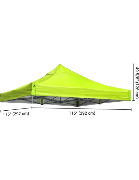 Cubierta Superior para Carpa 9.6x9.6ft Instahibit UV50+ Verde Cubierta Superior para Carpa 9.6x9.6ft Instahibit UV50+ Verde