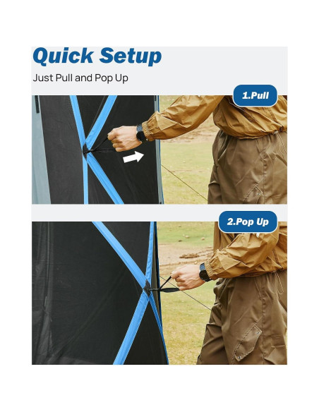 Carpa SUV JOYTUTUS Pop Up 3.05x3.2m 2 Habitaciones Gris Azul Carpa SUV JOYTUTUS Pop Up 3.05x3.2m 2 Habitaciones Gris Azul