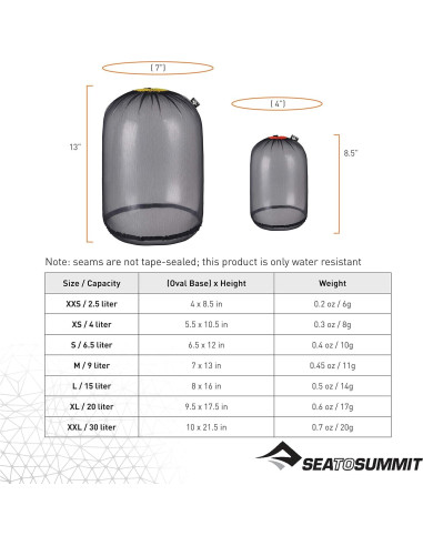 Saco de almacenamiento Sea to Summit 6.5L ultraligero naranja