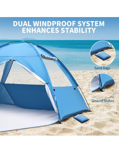 Carpa de Playa COVACURE BBT-01 para 3-4 Personas, UV 50+