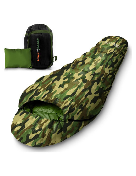 Saco de Dormir Momia SereneLife Camuflaje 0C para Camping Saco de Dormir Momia SereneLife Camuflaje 0C para Camping