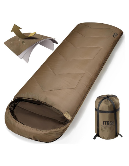 Saco de dormir 1TG Tactical 2-7C para acampar y senderismo Saco de dormir 1TG Tactical 2-7C para acampar y senderismo