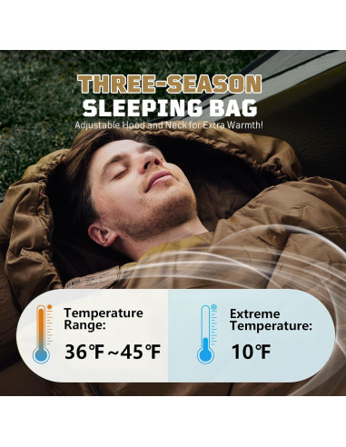 Saco de dormir 1TG Tactical 2-7C para acampar y senderismo