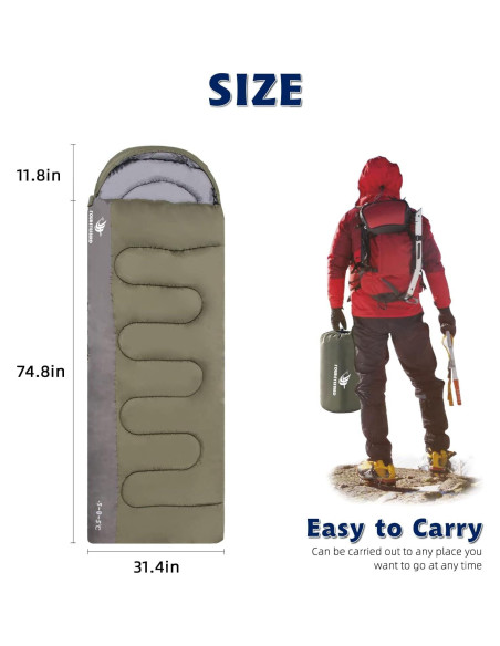 Saco de Dormir Ligero Impermeable Arctic Lemmings 3 Estaciones Saco de Dormir Ligero Impermeable Arctic Lemmings 3 Estaciones