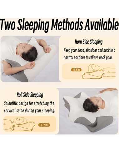 Almohada Cervical Ergonomica Good Haus Espuma Viscoelástica