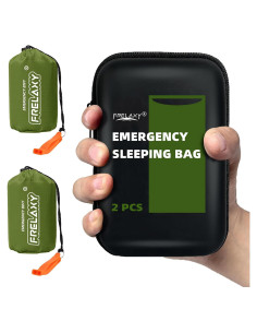 Bolsa de Dormir de Emergencia Frelaxy 2 Pack Verde Militar