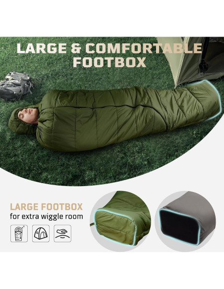 Saco de dormir momia 1TG Táctico para camping 1.76 kg Saco de dormir momia 1TG Táctico para camping 1.76 kg