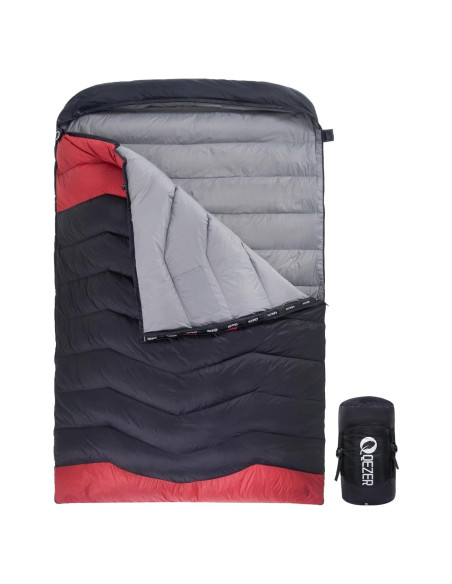 Saco de Dormir Doble QEZER Ultraligero para Climas Fríos 225x145cm Saco de Dormir Doble QEZER Ultraligero para Climas Fríos 225x145cm
