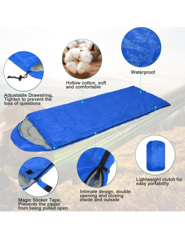 Sacos de Dormir Macarrie 10 Pcs 210x75cm Impermeables 4 Estaciones