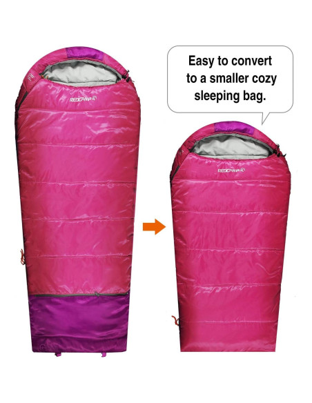 Saco de Dormir Tipo Momia REDCAMP para Niños 0-15C Rosa Saco de Dormir Tipo Momia REDCAMP para Niños 0-15C Rosa