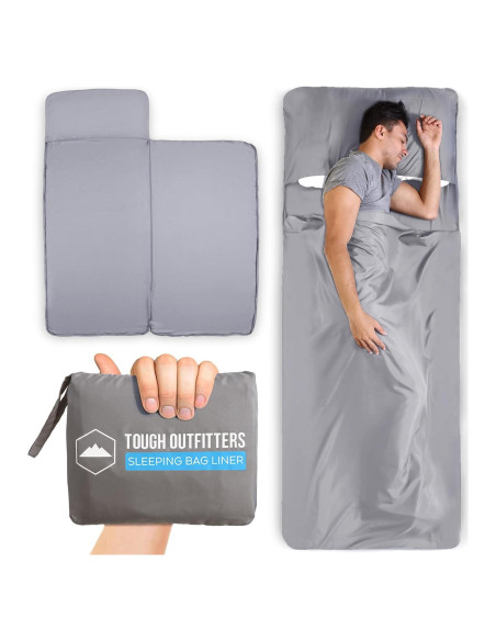 Forro de Saco de Dormir XL Tough Outdoors - Gris Sin Cremallera Forro de Saco de Dormir XL Tough Outdoors - Gris Sin Cremallera