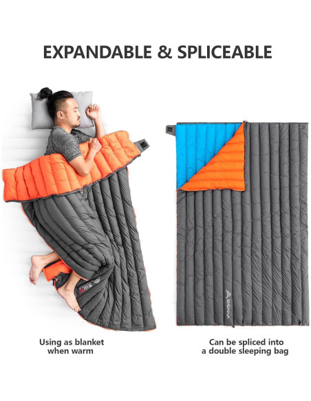 Saco de Dormir Ultraligero BISINNA 0.78kg 0-10C para Camping Saco de Dormir Ultraligero BISINNA 0.78kg 0-10C para Camping