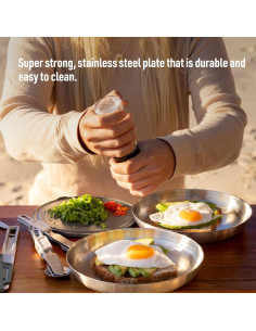 Plato de Campamento Sea to Summit Acero Inoxidable 1000ml Verde 2