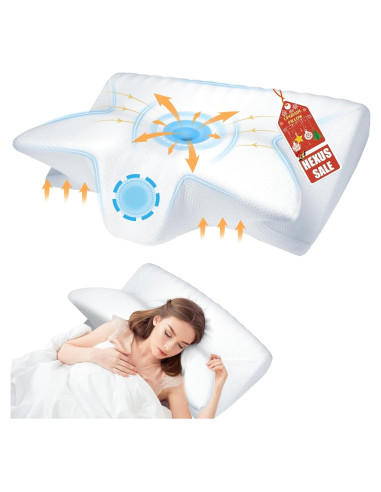 Almohada Cervical Hexus Espuma de Memoria Ajustable 59x37 cm
