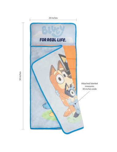 Colchoneta para Niños Bluey con Almohada y Manta 116.84x53.34cm