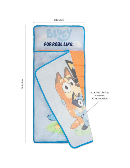Colchoneta para Niños Bluey con Almohada y Manta 116.84x53.34cm Colchoneta para Niños Bluey con Almohada y Manta 116.84x53.34cm