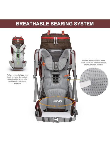 Mochila de Camping MOUNTAINTOP 70L con Marco Interno y Funda Mochila de Camping MOUNTAINTOP 70L con Marco Interno y Funda