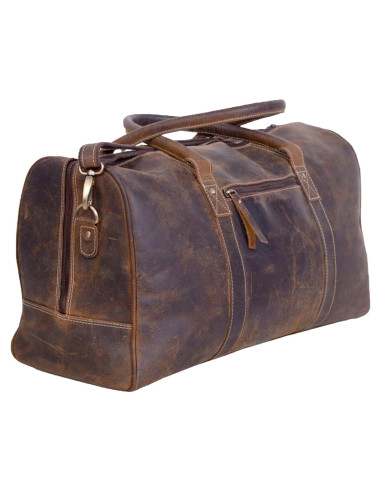 Bolsa de Viaje de Cuero KomalC 61 cm Marrón Envejecido Unisex