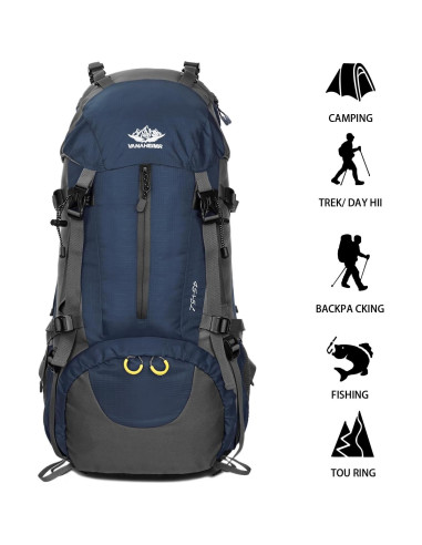 Mochila de Senderismo Esup 50L con Cubierta para Lluvia
