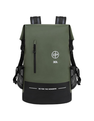Mochila Impermeable UPWELL 30L Verde para Camping y Kayak