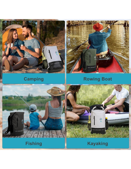 Mochila Impermeable UPWELL 30L Verde para Camping y Kayak Mochila Impermeable UPWELL 30L Verde para Camping y Kayak