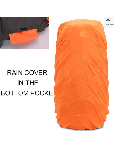 Mochila de senderismo Bseash 60L impermeable con cubierta