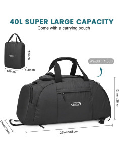Mochila Duffle 40L G4Free para Gimnasio y Viaje Unisex 2