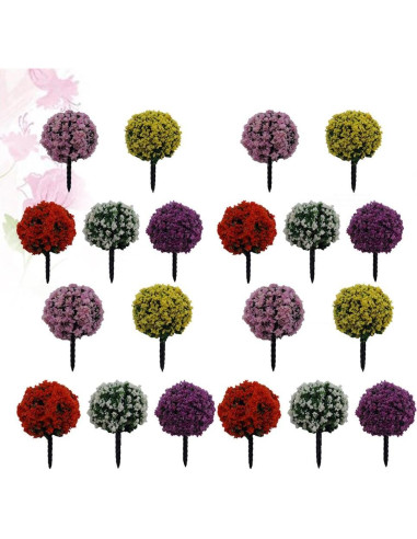 24 Árboles de Flores Miniatura Hemoton para Jardín y Decoración