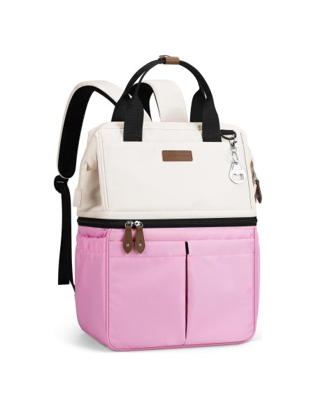 Mochila Cooler Aislada Maelstrom 24L Doble Piso Beige/Rosa Mochila Cooler Aislada Maelstrom 24L Doble Piso Beige/Rosa
