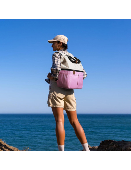 Mochila Cooler Aislada Maelstrom 24L Doble Piso Beige/Rosa Mochila Cooler Aislada Maelstrom 24L Doble Piso Beige/Rosa