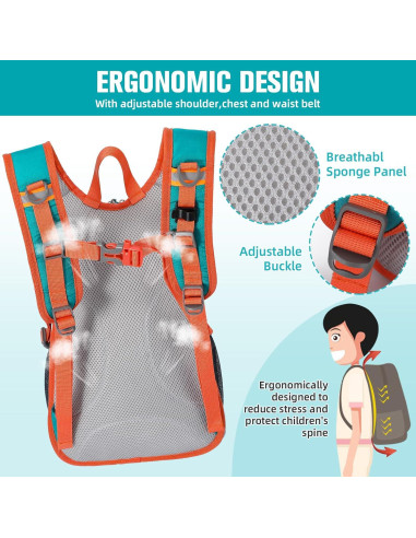 Mochila de Senderismo Niños 12L Verde Impermeable