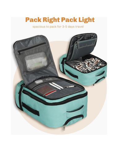 Mochila Rodante Hynes Eagle 42L Verde Menta Aprobada para Vuelo
